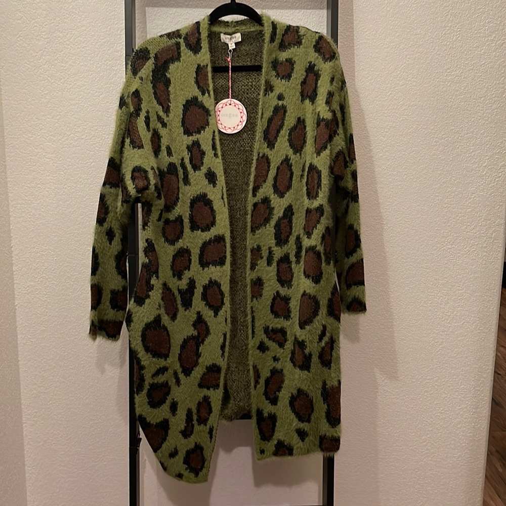 Super soft leopard long cardigan